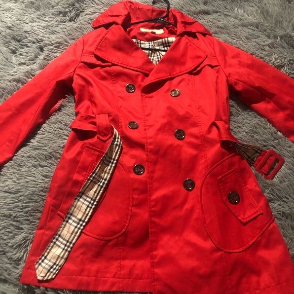 Burberry Jackets & Blazers - Burberry red trench coat size Large